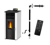 Poêle à granulés Étanche EMMA 15 kW + kit conduit ventouse - Blanc