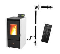 Poêle à granulés Étanche EMMA 6 kW + kit conduit ventouse - Blanc