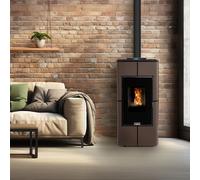 Poêle à granulés étanche et canalisable Tendenza rouille 10 kW