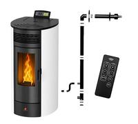 Poêle à granulés Étanche FLORA 14 kW + kit conduit ventouse - Blanc