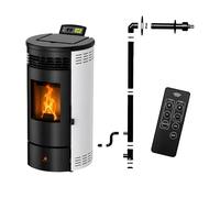 Poêle à granulés Étanche FLORA 9 kW + kit conduit ventouse - Blanc