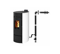 Poêle à granulés étanche LEANDRO 9 kW kit ventouse horizontale Ø80/125 mm Blanc