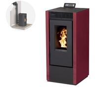 Poêle à granulés Interstoves MARINA 14 étanche Bordeaux + Kit Ventouse