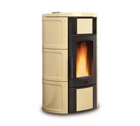 Poêle à granulés La Nordica Extraflame Iside Idro 5.0 | 19 kW hydro Revêtement Majolika beige parcheminé