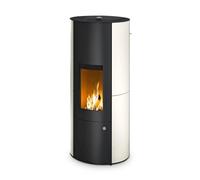Poêle à granulés Olsberg Inara 3.0 | 6 kW étanche Corps noir, revêtement en céramique vanille