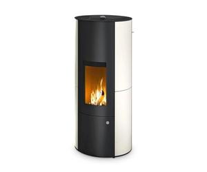 Poêle à granulés Olsberg Inara 3.0 | 6 kW étanche Corps noir, revêtement en céramique vanille