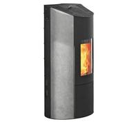 Poêle à granulés Olsberg Levana 3.0 | 6 kW étanche Corps noir, revêtement en pierre naturelle serpentine