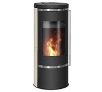 Poêle à granulés Oranier Carus Next 6 kW Acier noir, dessus et côtés pierre cream