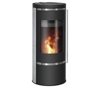 Poêle à granulés Oranier Carus Next 6 kW Acier noir, dessus et côtés pierre ollaire
