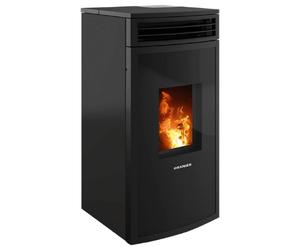 Poêle à granulés Oranier Neta 8 kW Acier noir, Sortie fumée arrière Ø 80 mm