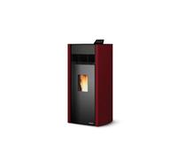 Poêle à granulés Palazzetti Ecofire Bianca Lux Pro 3 | 12 kW Revêtement en acier rouge/bordeaux