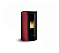 Poêle à granulés Palazzetti Ecofire Jackie Idro N 14 kW Revêtement en acier rouge/bordeaux