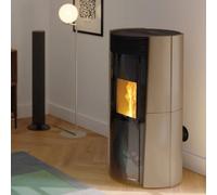 Poêle à granulés Palazzetti Ecofire Lilibet TC 13 kW Revêtement en céramique café au lait