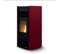 Poêle à granulés Palazzetti Ecofire Milù 8 kW Revêtement en acier rouge/bordeaux