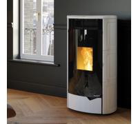 Poêle à granulés Palazzetti Ecofire Nadine TC Pro 3 | 13 kW Revêtement céramique blanc mat