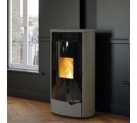 Poêle à granulés Palazzetti Ecofire Nadine TC US 9,3 kW Revêtement en céramique café au lait