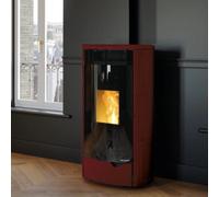 Poêle à granulés Palazzetti Ecofire Nadine US 12 kW Revêtement céramique rouge bordeaux