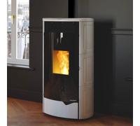 Poêle à granulés Palazzetti Ecofire Nadine US Pro 2 | 12 kW Revêtement céramique Beige