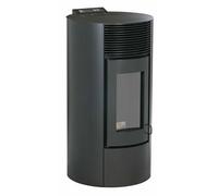 OPTIMO Poêle à granulés rond étanche CRISTO noir 12kW Noir