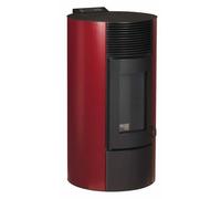 Poêle à granulés rond étanche CRISTO rouge bordeaux 12kW