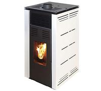 JOIMA - Poêle à granulés sans électricité modèle Natur Style 8 kW. Fonctionne sans connexion électrique. Couleur blanche