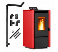 Poêle à granulés THUNDER LEYLA-RED 6 kW 65 m² réservoir 9 kg Wi-Fi et télécommande