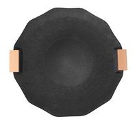 Poêle à gril antiadhésive pour cuisinière, poêle à gril portable sans fumée, plaque de barbecue robuste avec poignée, plaque de cuisson ronde pour intérieur et extérieur (Géométrique Noir 35cm)