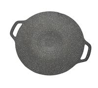 Poêle à Gril Coréenne à Revêtement à 6 Couches, Surface Ronde Antiadhésive à Double Poignée pour une Cuisson Uniforme des Tables de Cuisson électriques à Induction de Gaz Noir (30cm)
