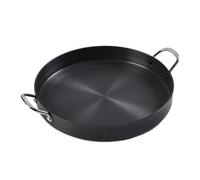 Poêle à gril universelle en fonte, grande poêle ronde en fonte, poêle de service multifonctionnelle, plateau à gril carré, poêle à gril à revêtement antiadhésif (35 cm)