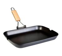 WECOOK! Ecostone Poêle à Griller Induction Lisse, 34 x 24 cm, Antiadhésive ILAG Écologique sans PFOA, Fonte d'Aluminium, Épaisseur 5 mm, Poignée en Bois Pliable, Vitrocéramique, Gaz