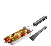 Poêle à griller 38x8 cm en acier inoxydable pour barbecue Gefu