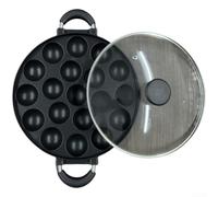 Poêle à griller à 19 trous en alliage d'aluminium pour cuisinière à gaz, convient pour takoyaki, boulettes d'œufs et hamburgers (F)