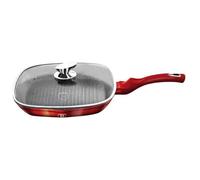 Poêle à griller - BERLINGER HAUS - BH-1613 - 28 cm - Rouge métallique - Triple revêtement granit