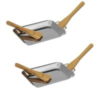 Poêle à griller bremermann avec grattoirs en bambou, acier inoxydable (lot de 2)