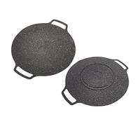 Poêle à Griller Coréenne, Poêle à Griller Ronde Antiadhésive pour Barbecue Coréen, Plaque à Griller Ronde avec Poignée, Plaque de Cuisson Multifonctionnelle (Universal Model 30cm)