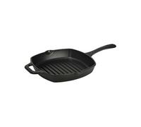 Poêle à Griller en Fonte Emaillée Induction 25x25cm, pour le Feu, Barbecue, Four,, 39561, , Noir