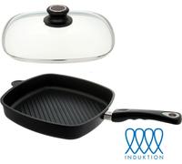 Poêle à griller en fonte Lotus Ø29cm induction poignée amovible + couvercle