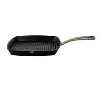 Poêle à griller en fonte Poêle à frire, fonte, anthracite argenté, carrée, hauteur : 3.5 cm