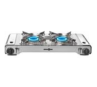Poêle à griller portable - 0708017N Bicolore - 2 feux - Plaque grill aluminium - Compatible gaz