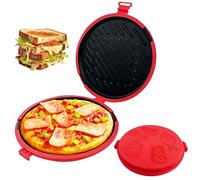 Poêle à griller pour micro-ondes - Grande presse à panini ronde de 24 cm pour pizza, sandwichs Heatwave Tech pour plus de croustillant, pas de résultats trempés, passe au lave-vaisselle et design