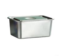 Poêle à lasagnes en acier inoxydable avec couvercle, intérieur profond pour plats rôtis et assemblage de repas allant au four (32 × 22 × 15 carrés)