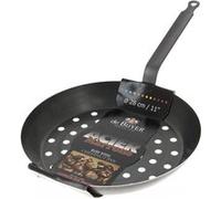 Poêle à marrons 28 cm en tôle d'acier bleuie - De Buyer - Noir - Métal Noir G