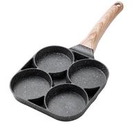 Poêle à Omelette à 4 Trous pour les Oeufs Hamburger Jambon PanCake Maker PoêLes à Frire AntiadhéSives Sans Huile-FuméE Petit