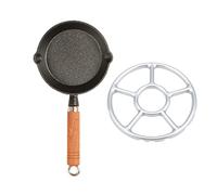 Poêle à omelette avec revêtement anti-adhésif avec poignée en fer ou poignée en bois pour choisir un trou de poêle à frire pré-assaisonné pour ranger la cuisine