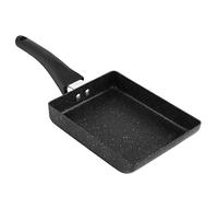 Poêle à omelette japonaise, casserole rectangulaire antiadhésive Tamagoyaki, poignée en plastique, poêle à omelette noire