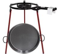 Poêle À Paella, Brûleur, Pieds Et Trépied, Acier, Gris, Diamètre De La Poêle 46 Cm