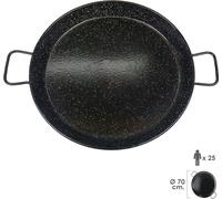 Poêle à paella émaillée valencienne 25 personnes / 70 cm.