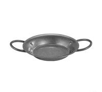 Poêle à paella en acier inoxydable avec double poignée - Robuste - Pour fruits de mer, pâtes, poulet - Brillant - Passe au lave-vaisselle - Polyvalent - 28 cm (26 cm)