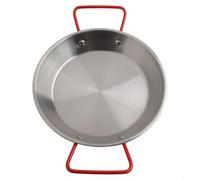 Poêle à paella en acier inoxydable poli lisse pour une manipulation sûre