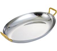 Poêle À Paella Espagnole Ovale Avec Double Poignées Anti-brûlure, Poêle À Paella Aux Fruits De Mer En Acier Inoxydable 304, Ustensiles De Cuisine For Poêle Restaurant Camping ( Size : Style 1_30cm )